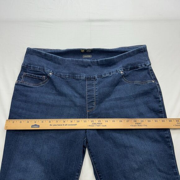 Lee Jeans Blue Slim Fit Slim Leg Mid Rise Sculpting Stretch Pull On Women's 22W - Picture 11 of 15